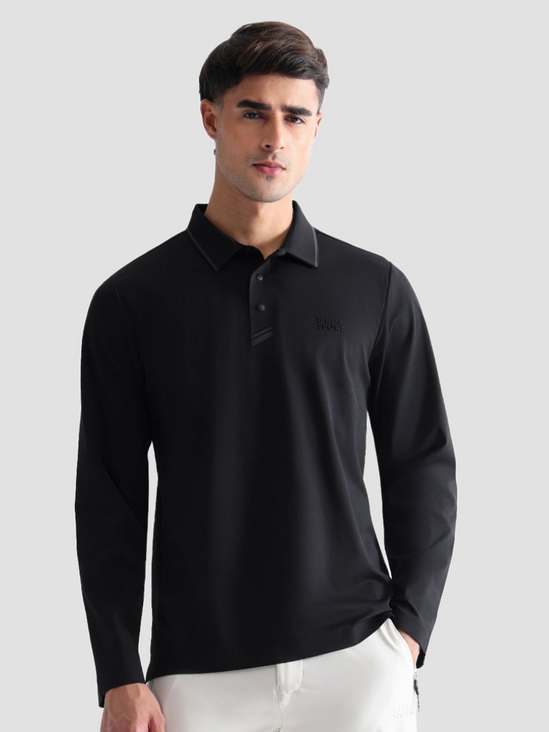 USPA Sport Brand Logo Polo Collar Regular Fit T-shirt