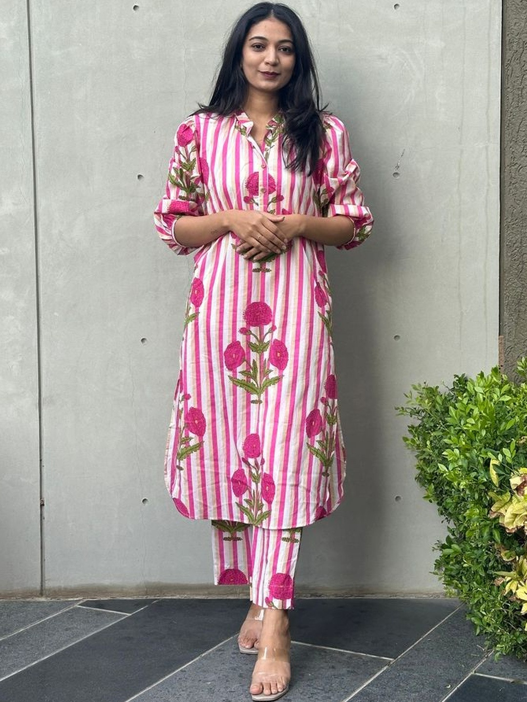 In Your Dreams Floral Printed Pure Cotton Kurta With Trousers