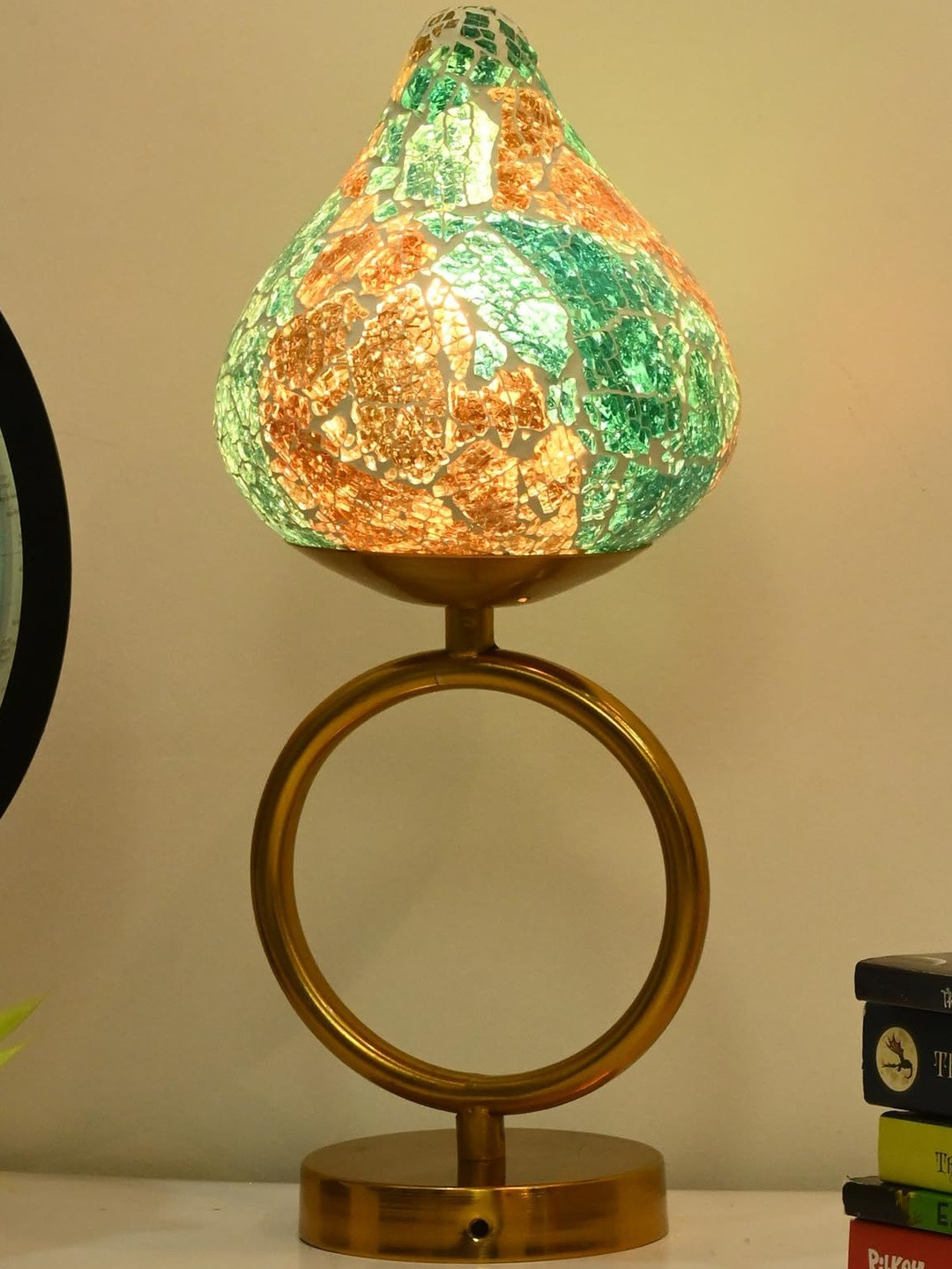 1ST TIME Orange Glass Cylinder Table Lamps