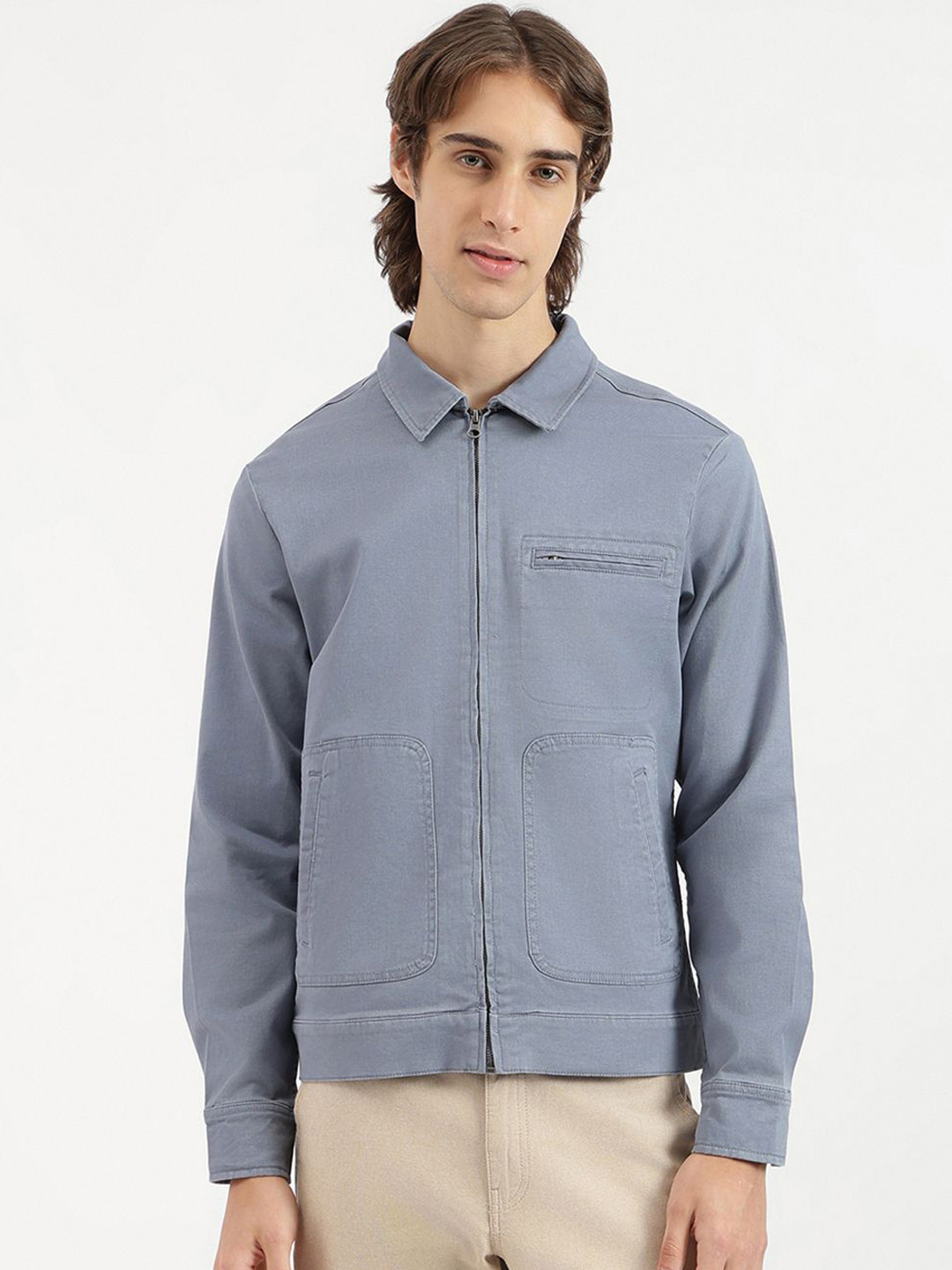 United Colors of Benetton Men Spread Collar Solid Tailored Jacket