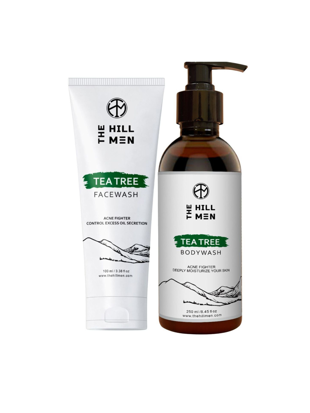 The Hill Men Set Of 2 Tea Tree Face Wash - 100 ml & Body Wash - 200 ml