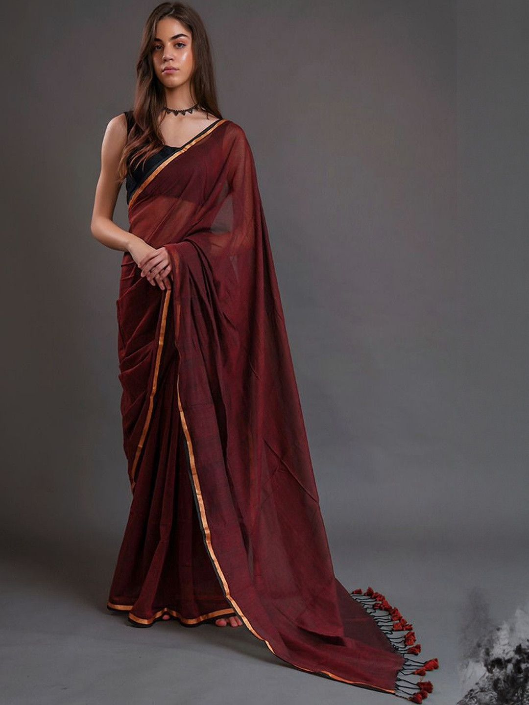AWRIYA Silk Saree With Unstitched Blouse Piece