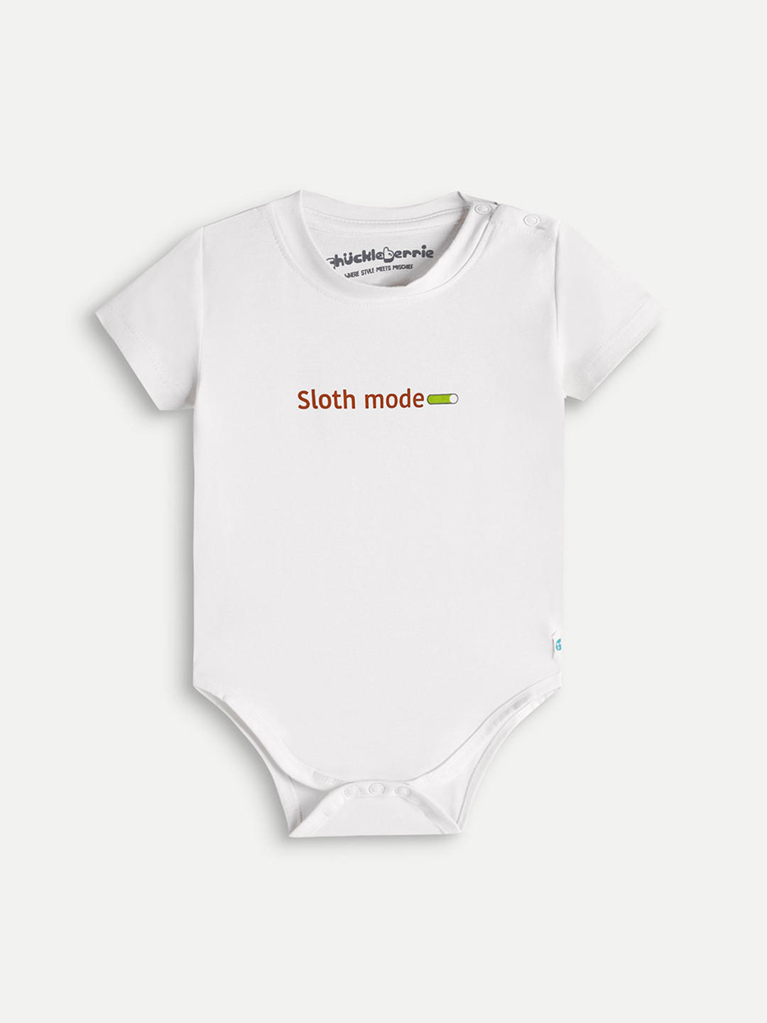 Chuckleberrie Kids Sloth Mode Printed Cotton Bodysuit