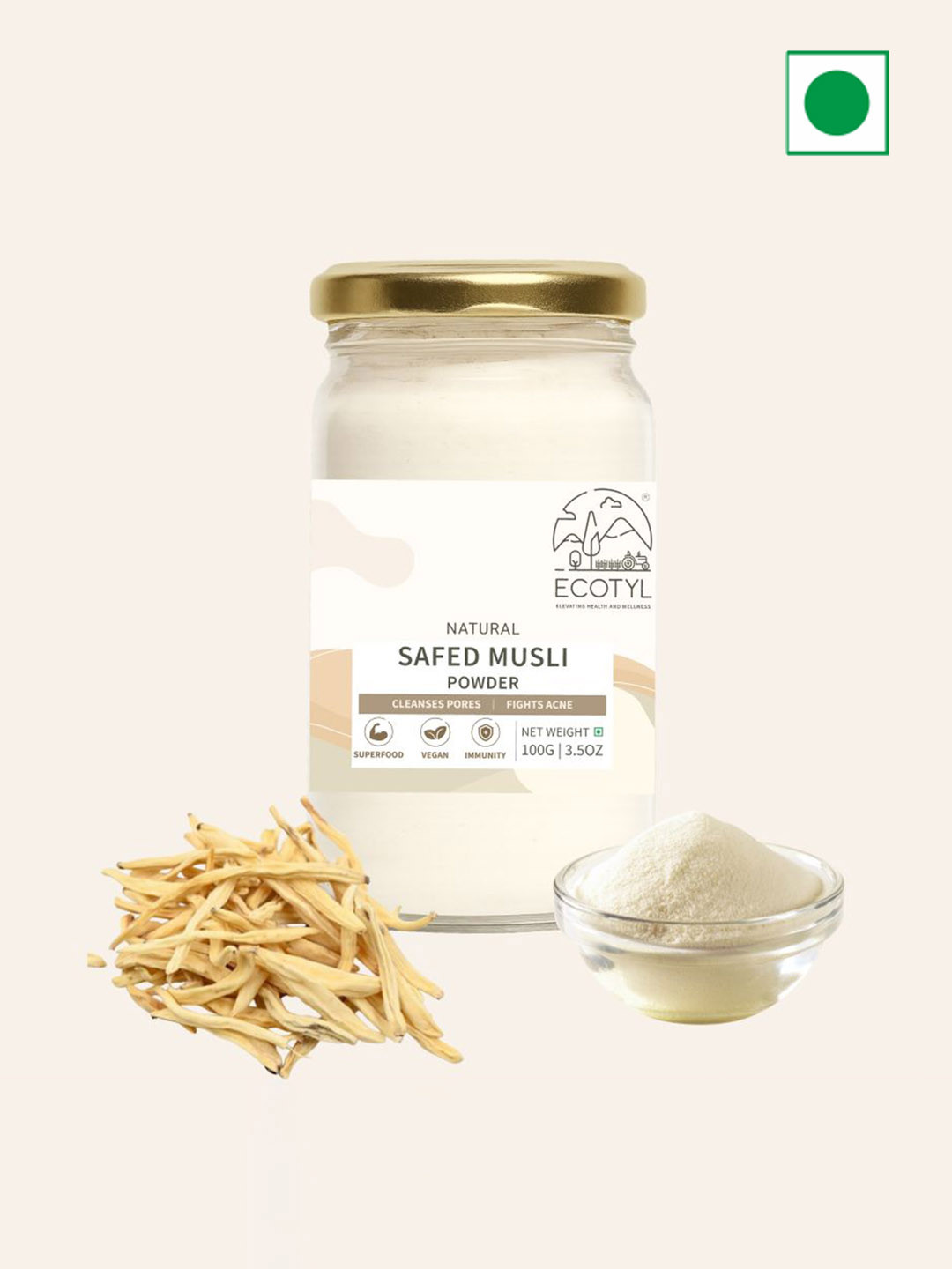 Ecotyl  Natural Safed Musli Powder- 500 g