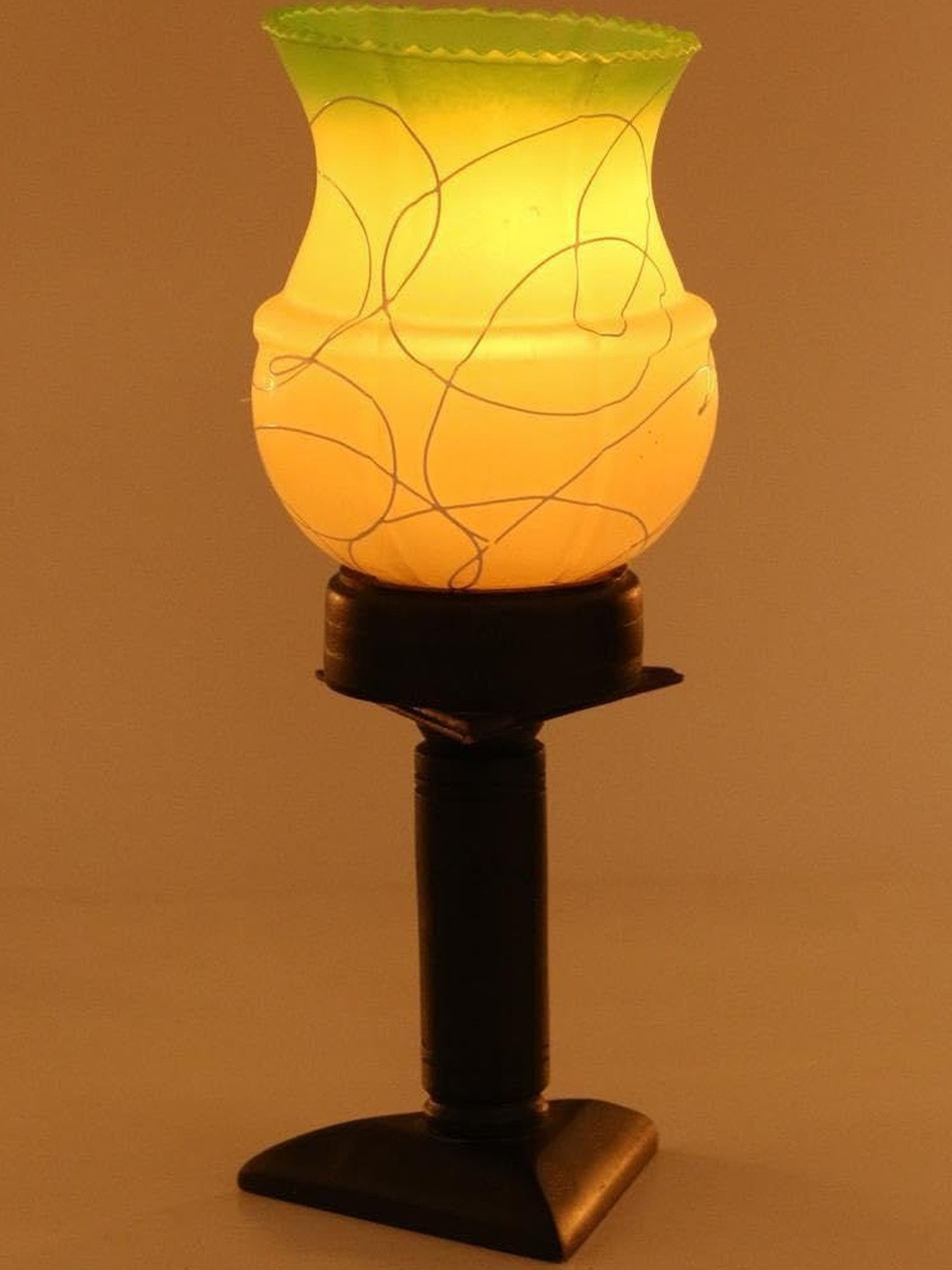 1ST TIME Black Glass Cylinder Table Lamps