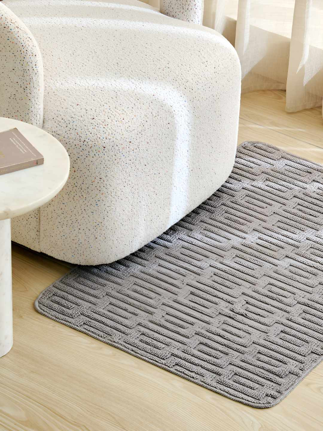 Home Centre Nicolas Knitra Grey Knitted Dhurrie