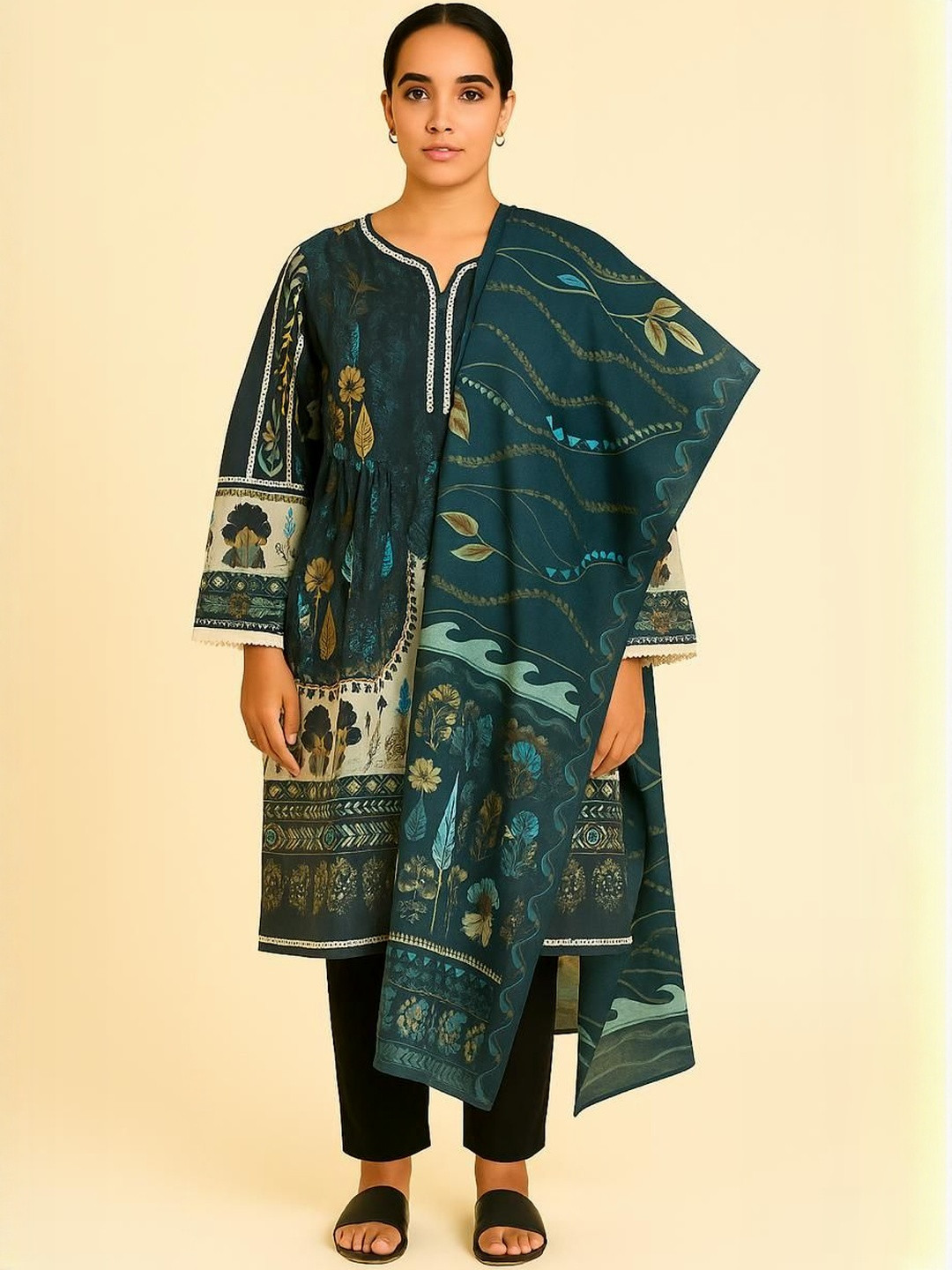 DESIGN ELEMENTS Women Ethnic Motifs Printed Regular Pure Cotton Kurta Sets