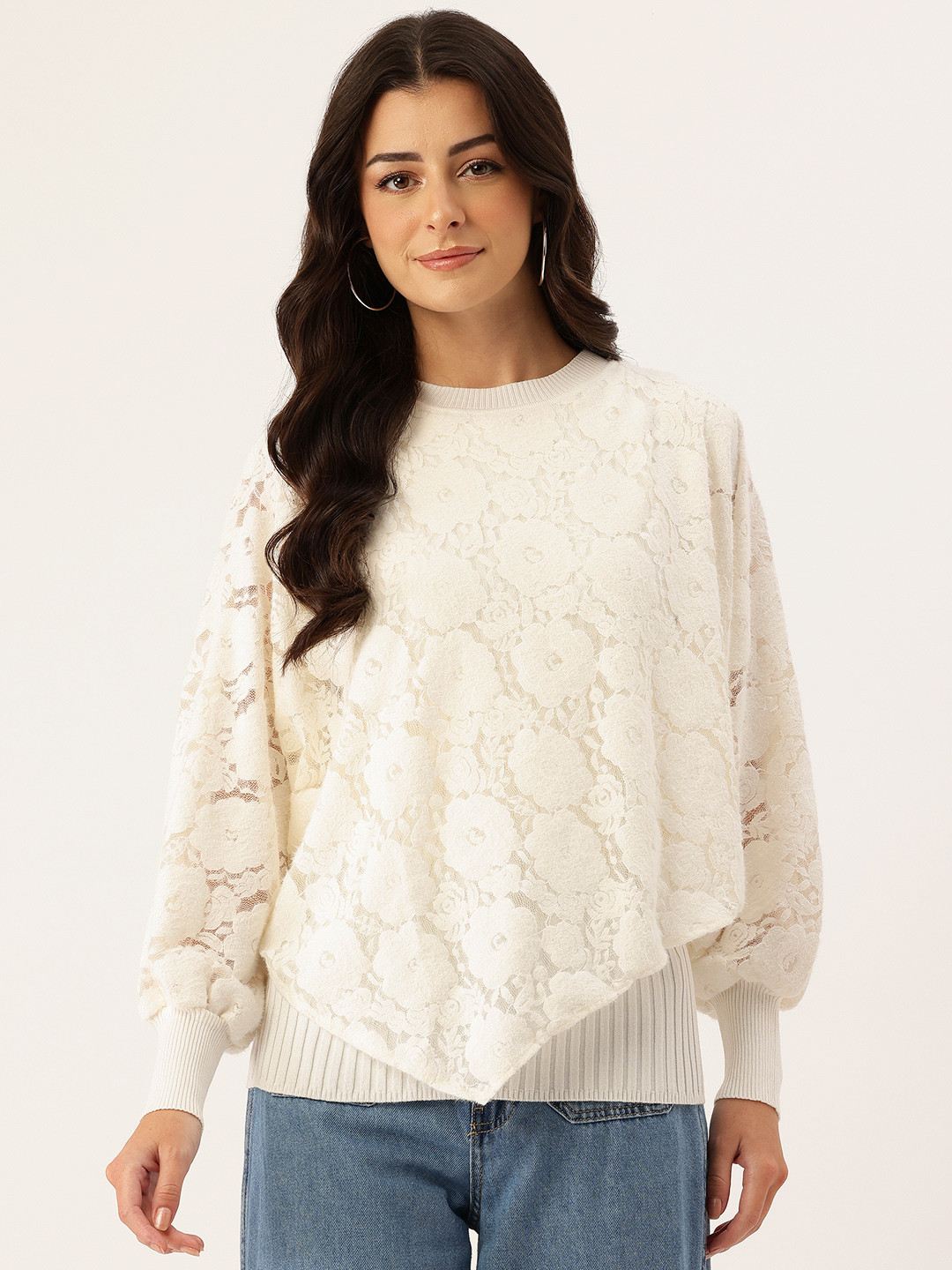 APSLEY Floral Self Design Layered Pullover