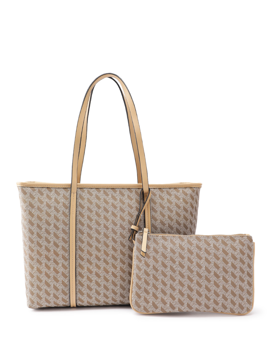PARFOIS Geometric Printed Structured Shoulder Bag with Pouch