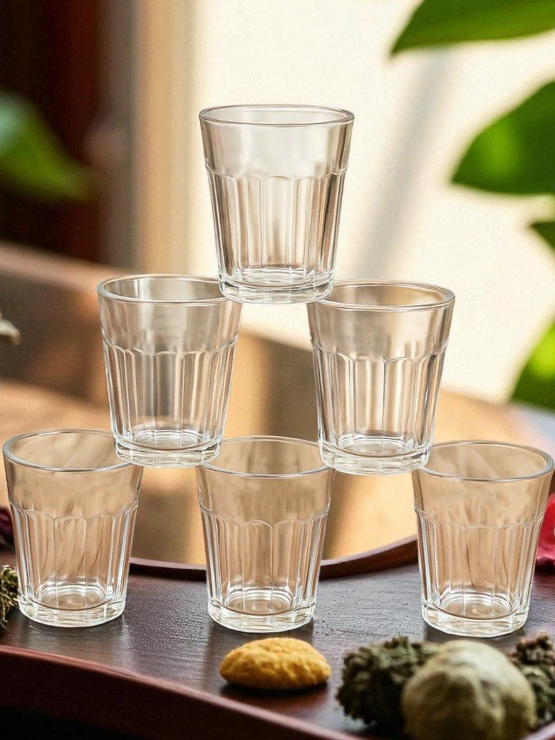 DeoDap Transparent 6 Pieces Dishwasher Safe Cups- 70 ml
