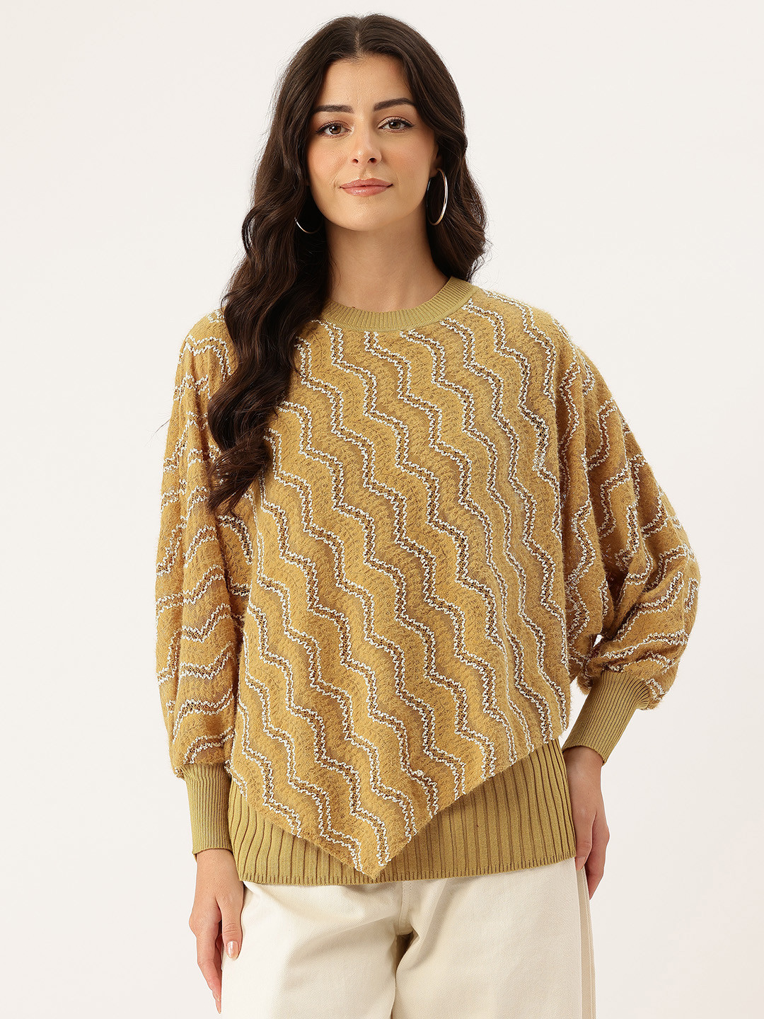 APSLEY Striped Layered Pullover