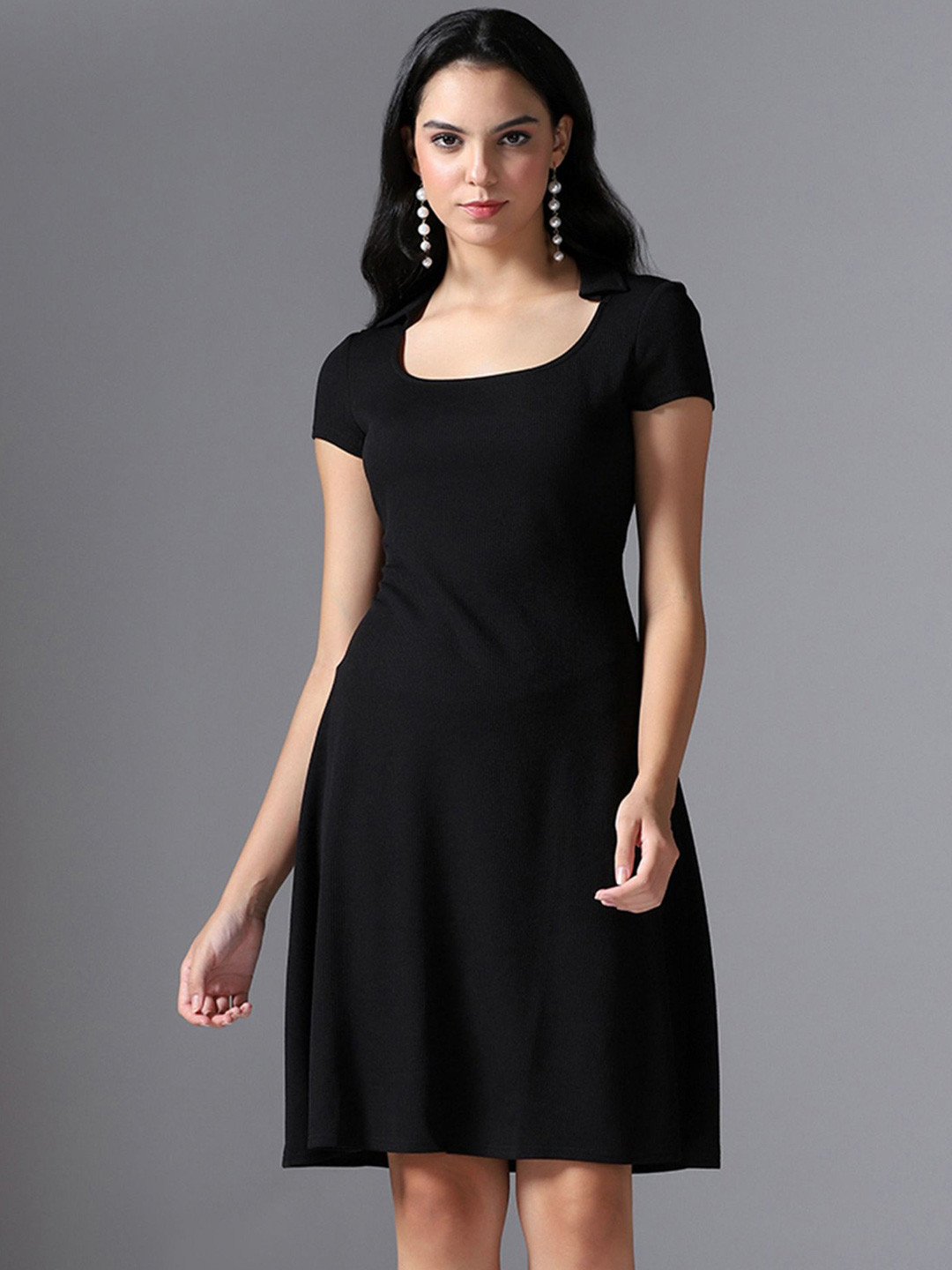 Selvia Edge Women Fit & Flare Knee Length Dress