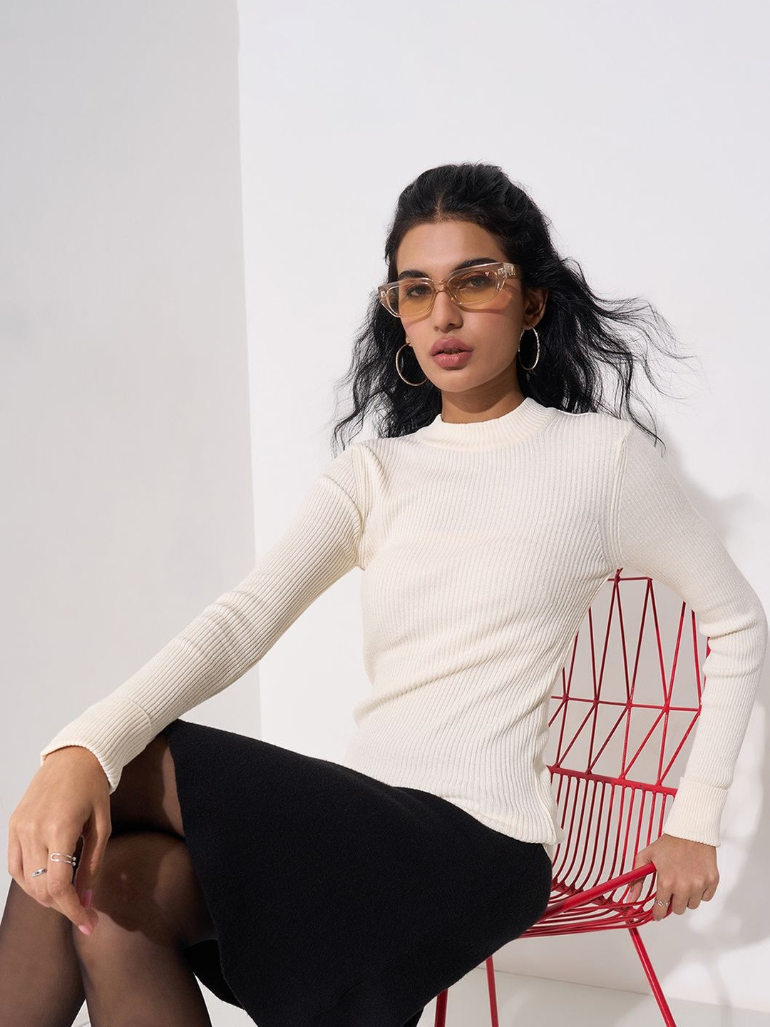 SF JEANS by Pantaloons Women's Solid Ribbed Top