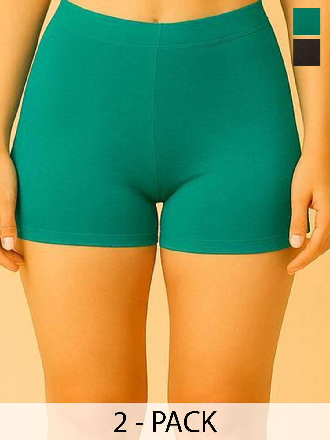 Apraa & Parma Women Pack of 2 Slim Fit Mid-Rse Cycling Sports Shorts