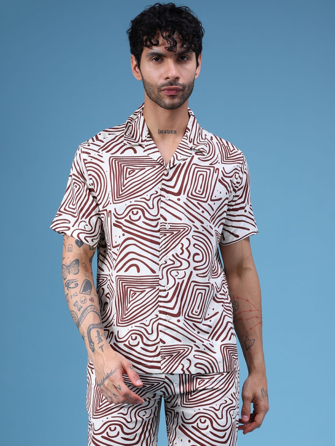 LIMEROAD Men Viscose Rayon Printed Co-Ord Set
