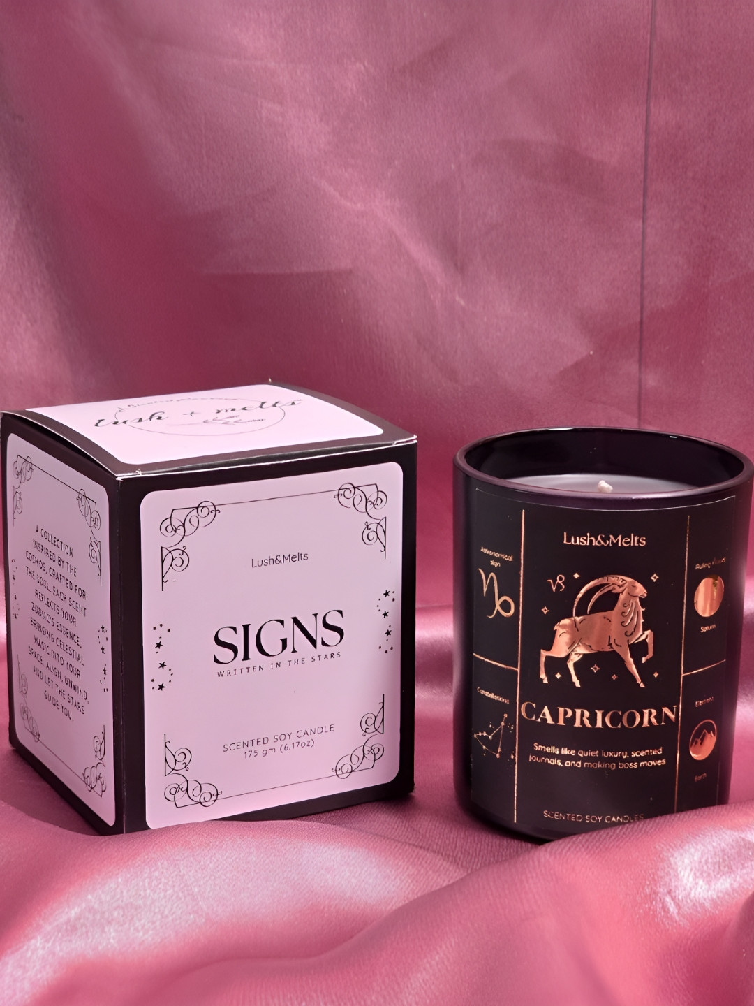 Lush and Melts Black Capricorn Zodiac Scentned Candle