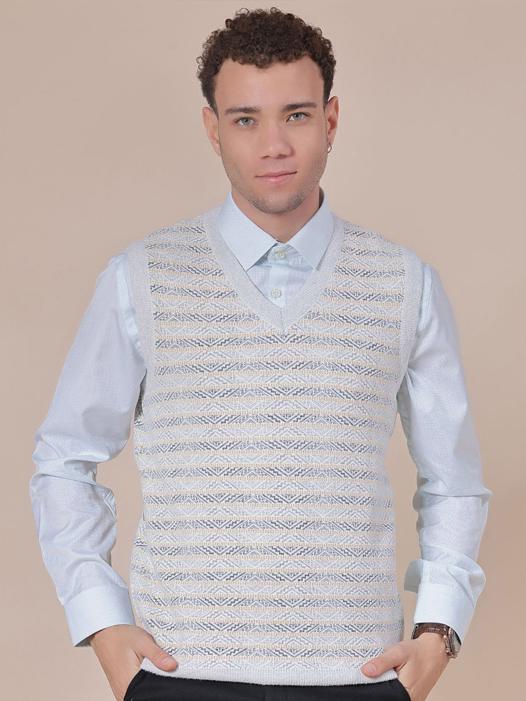 V-Mart Men Striped Sweater Vest
