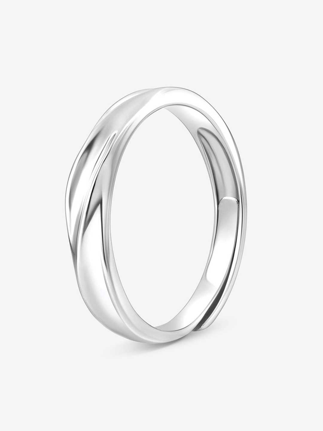 TOUCH925 Sterling 925 Silver Twist Band Finger Ring