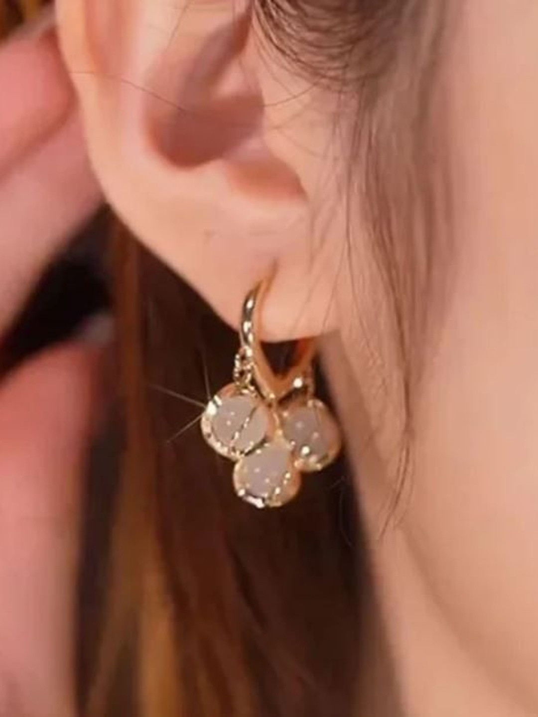 KATY Rose Gold-Plated Alloy Artificial Stones Drop Earrings