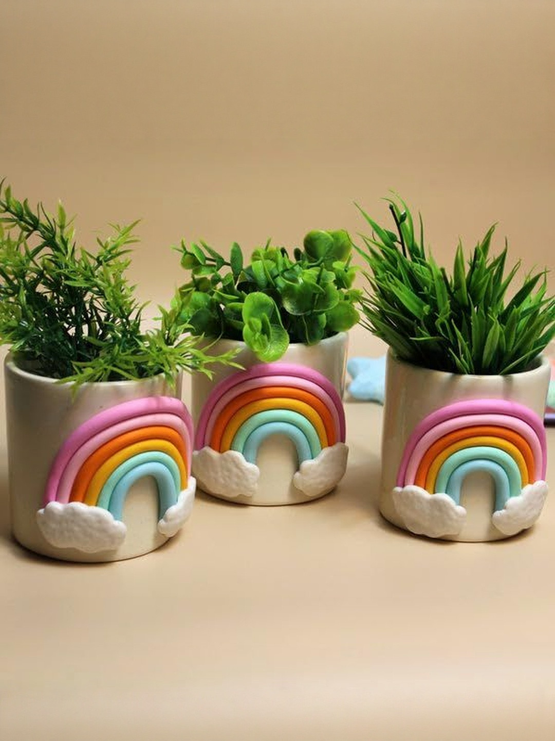 del hogar Multicolor Ceramic Rainbow Planter