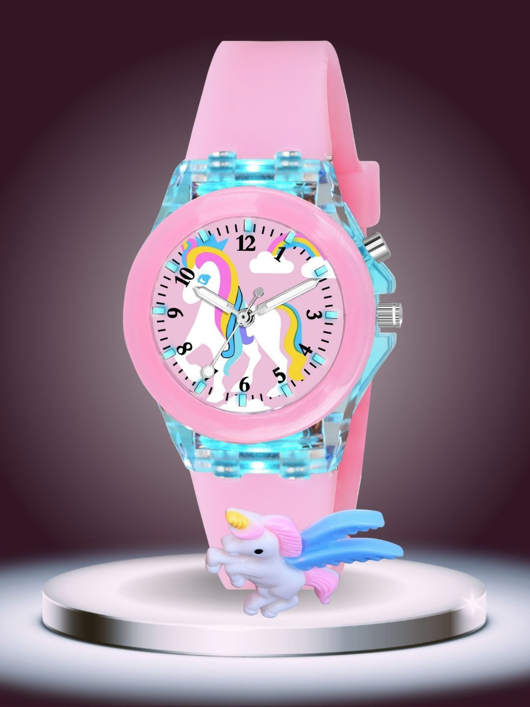 PAPIO Kids Printed Dial & Analogue Watch KD-031 PINK FULL UNICORN