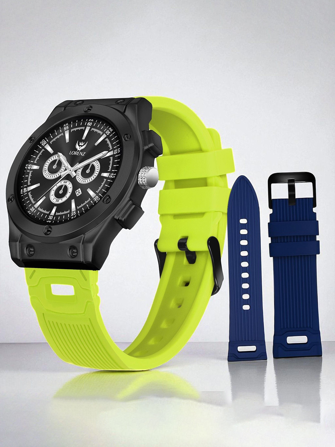 LORENZ Set Of 2 Silicone Waterproof Watch Straps
