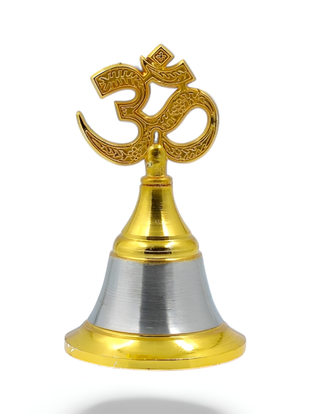 Adhvik Gold Toned Om Head Spiritual Pooja Bell