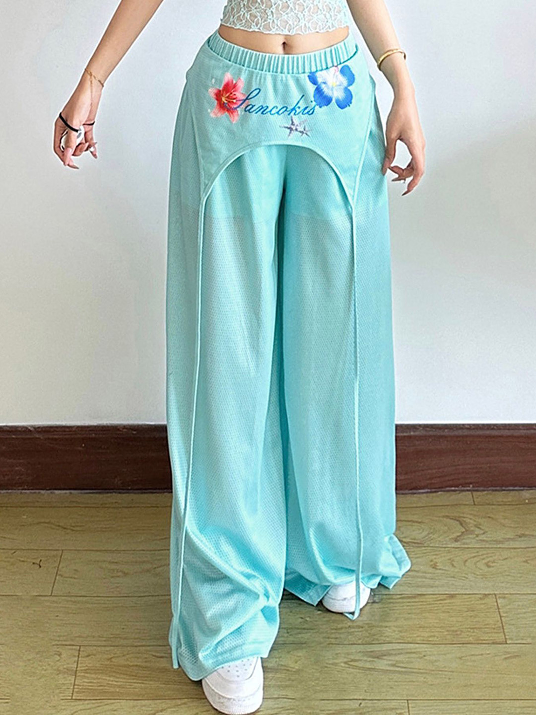 LULU & SKY Women Faded Easy Wash Trousers