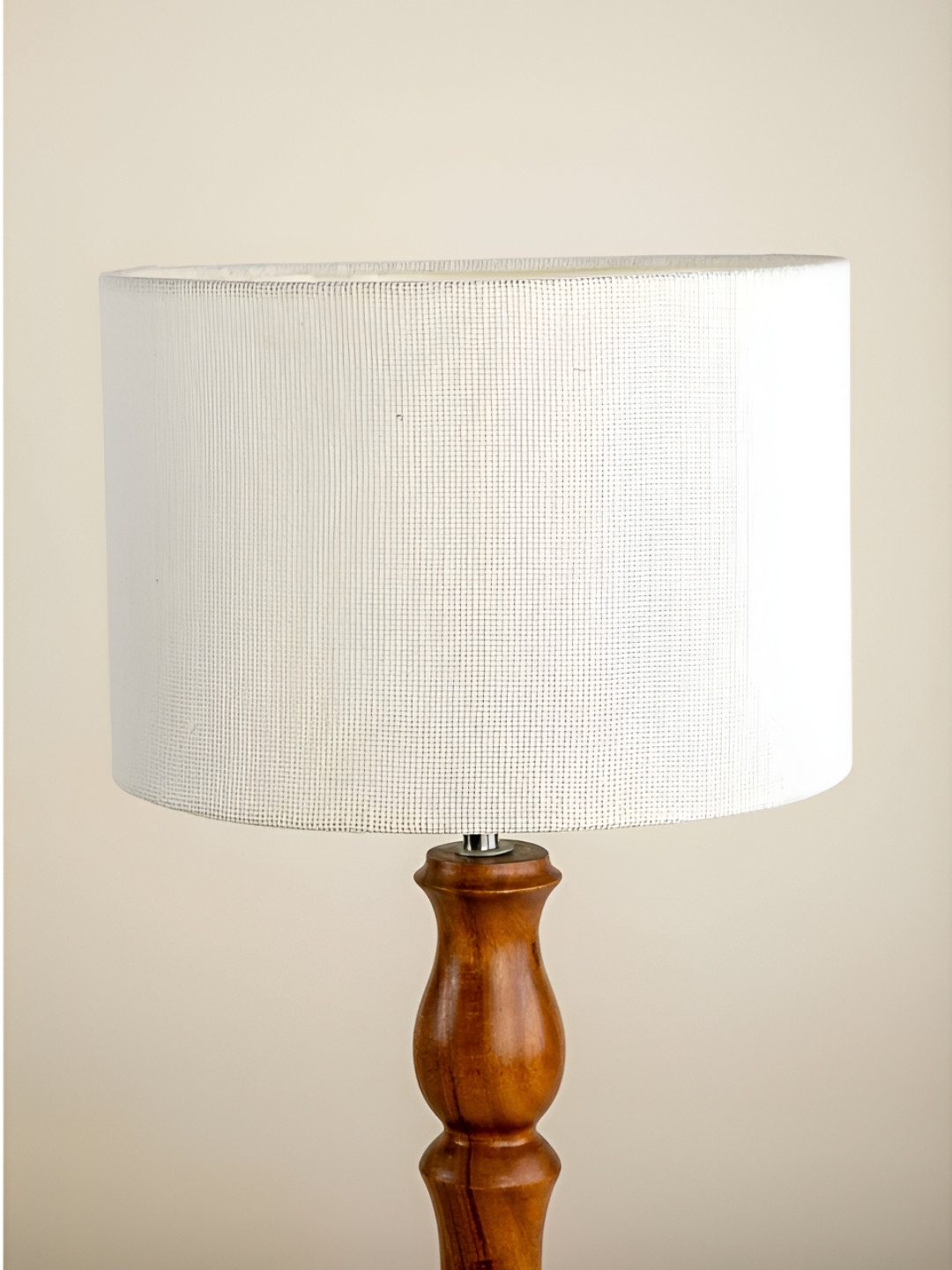 FREEDOM TREE White & Brown Metal Medium Drum Floor Lamps