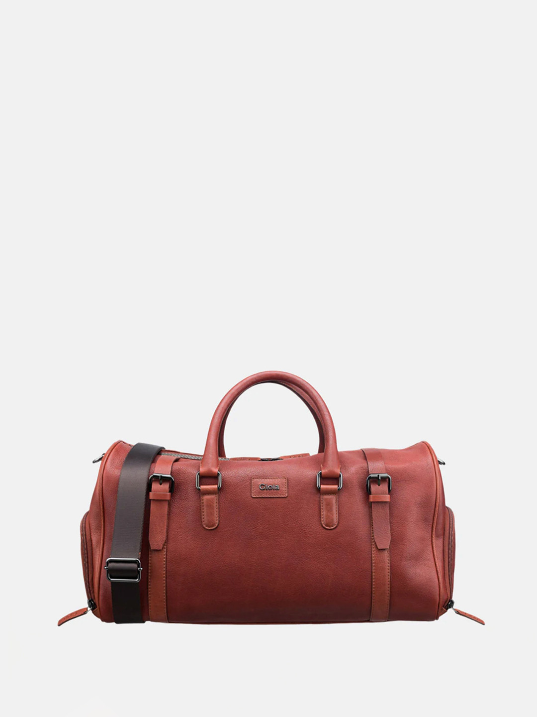 GIOIA Bordo Large Leather Duffel Bag With Detachable Shoulder Strap And Handles