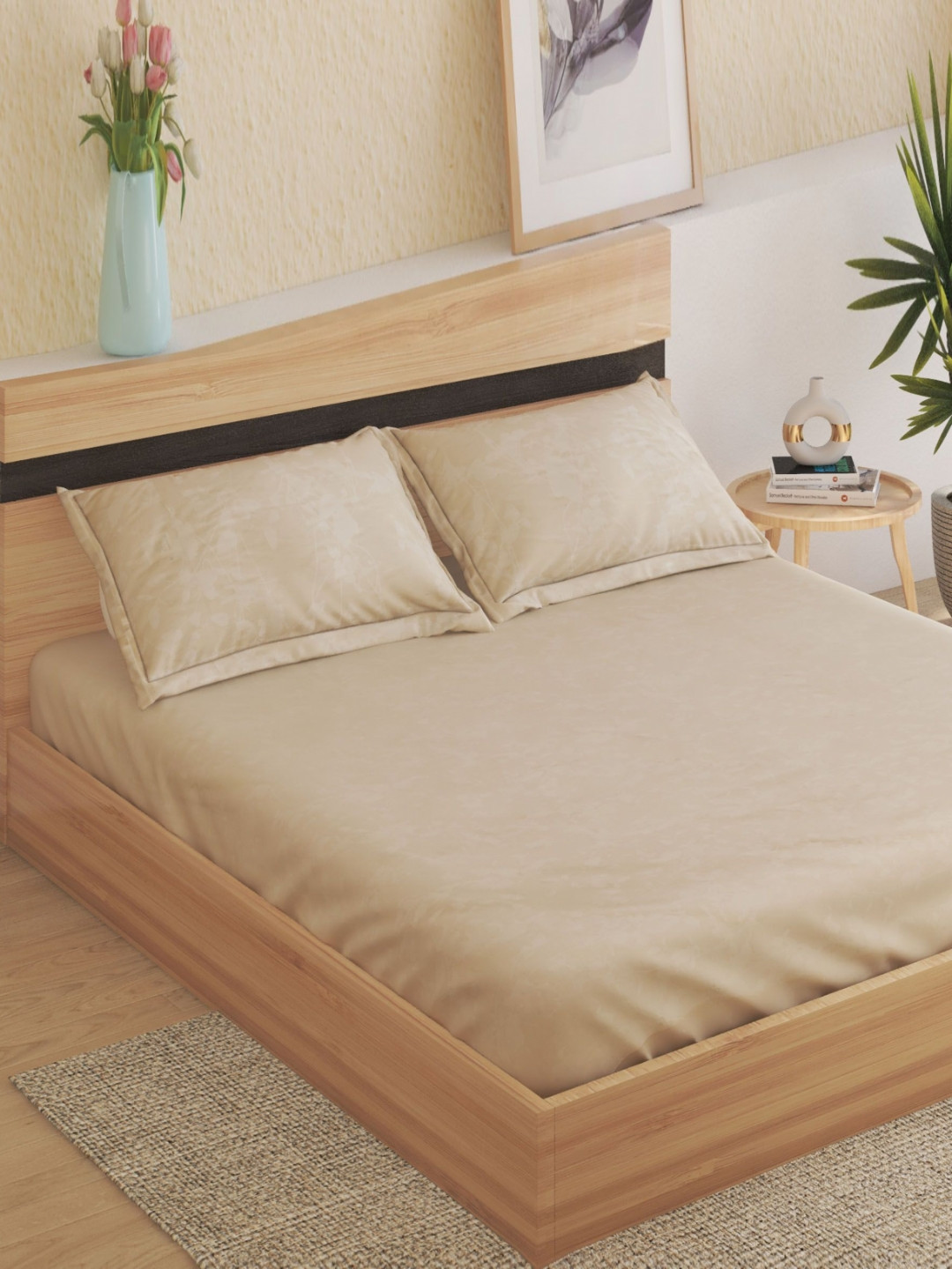 Home Centre Sundried Sanctuary Printed Cotton 210TC Super King Bedsheet Set 2.74m x 2.74m