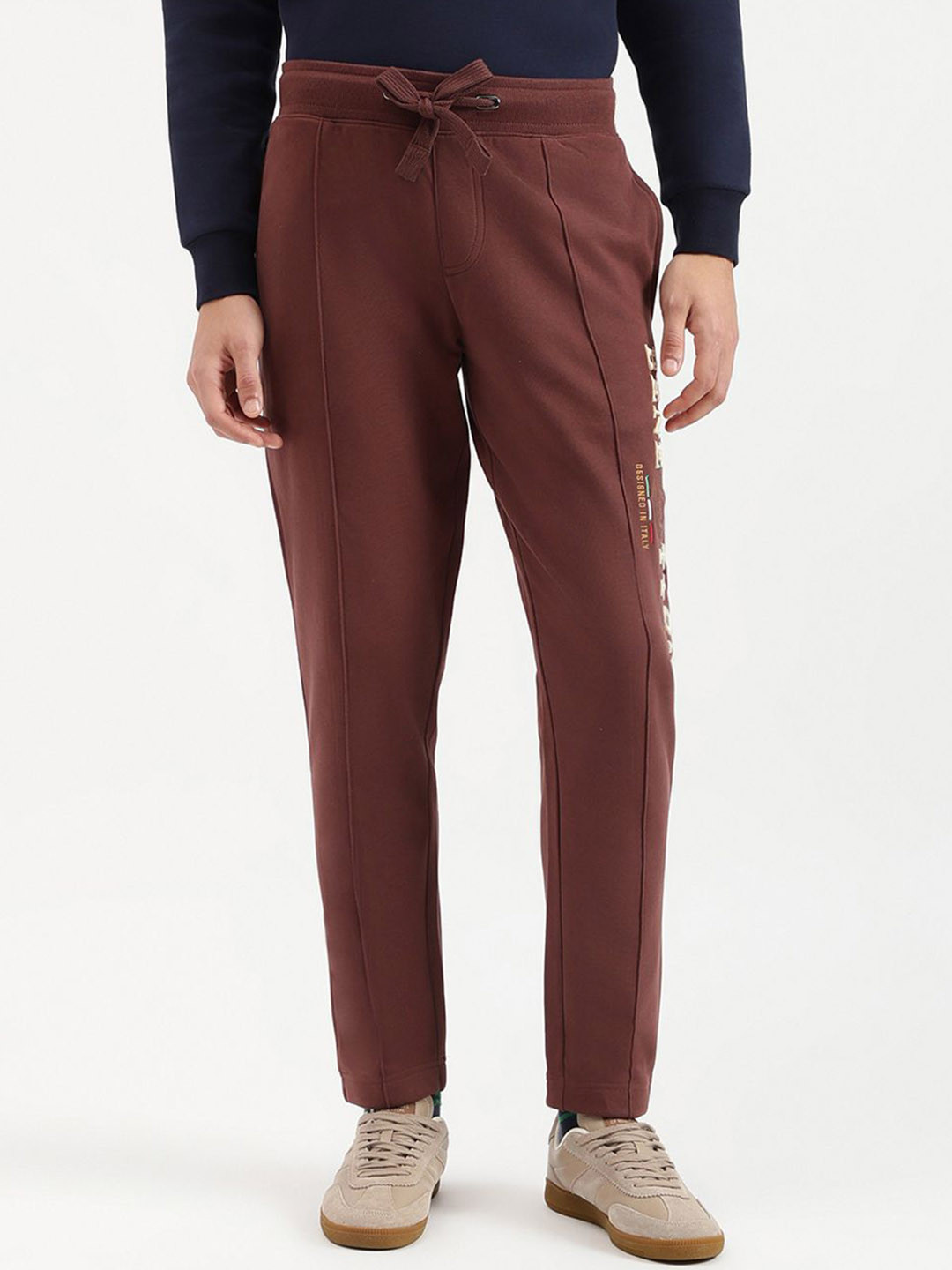 United Colors of Benetton Men Brand Logo Mid-Rise Track Pants