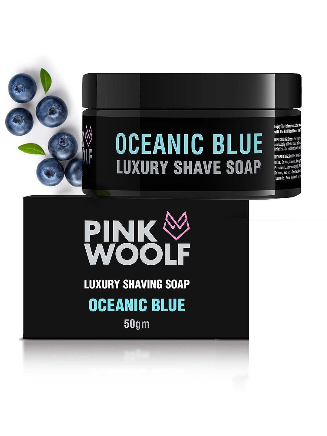 PINK WOOLF Oceanic Blue Shaving Soap With Shea Butter For Moisturizing- 50 g