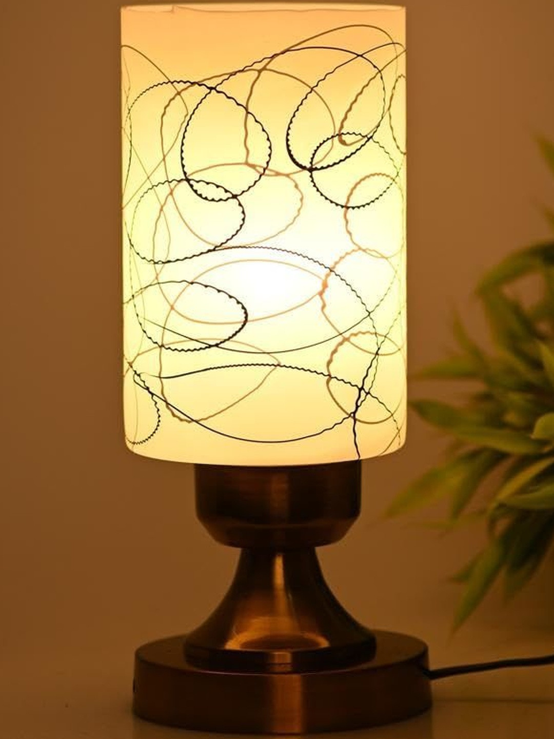 1ST TIME  4 Piece White Glass Cylinder Table Lamps