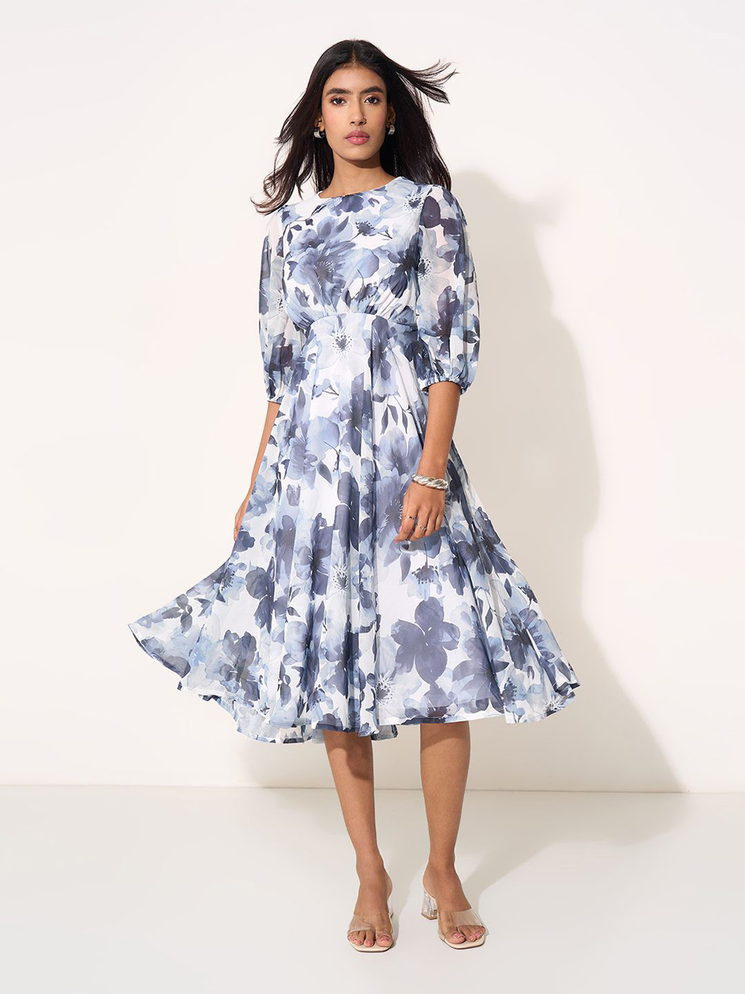 Annabelle by Pantaloons Floral Printed Fit & Flare Midi Dress