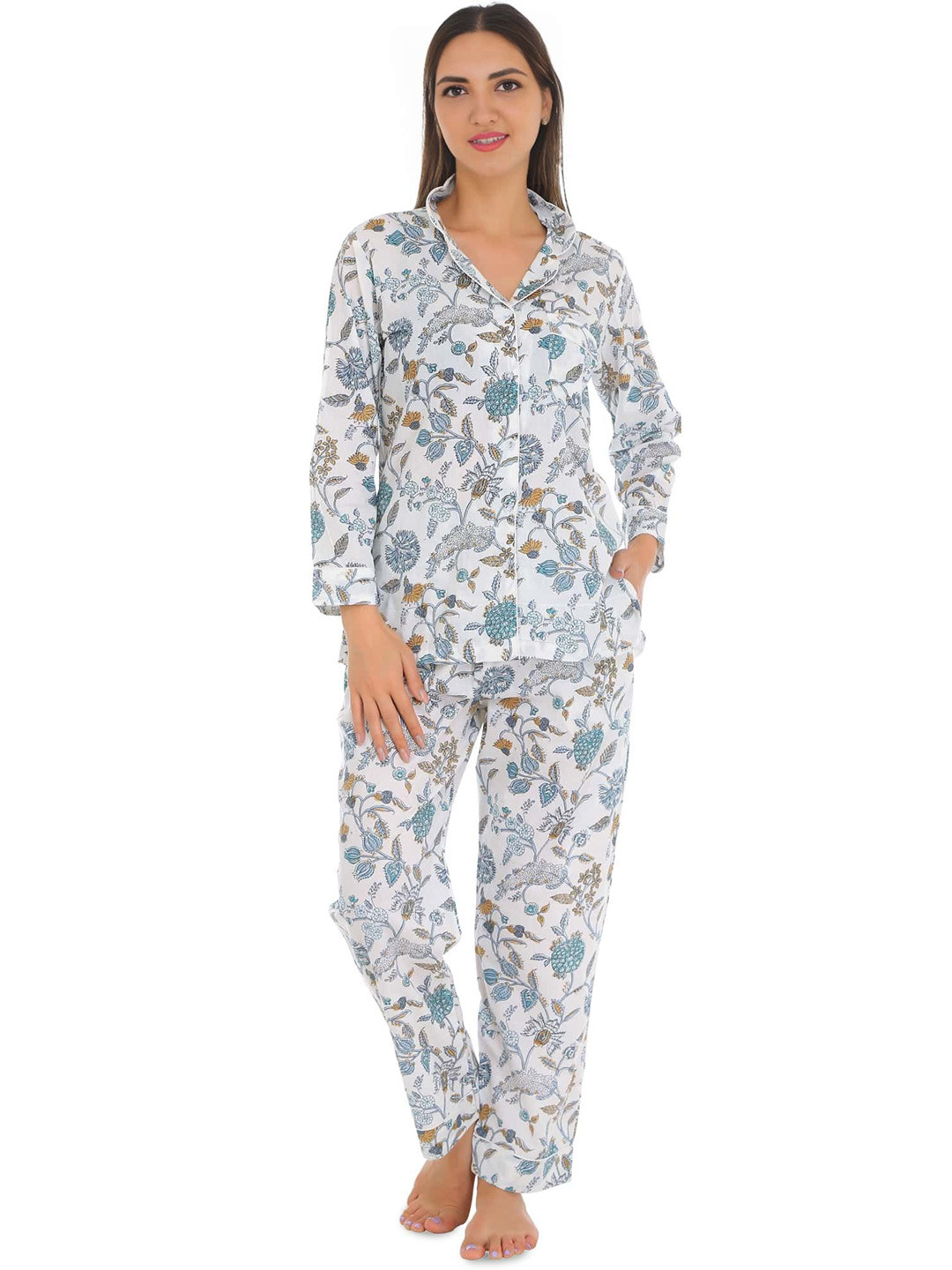 SONA Floral Printed Pure Cotton Night Suit