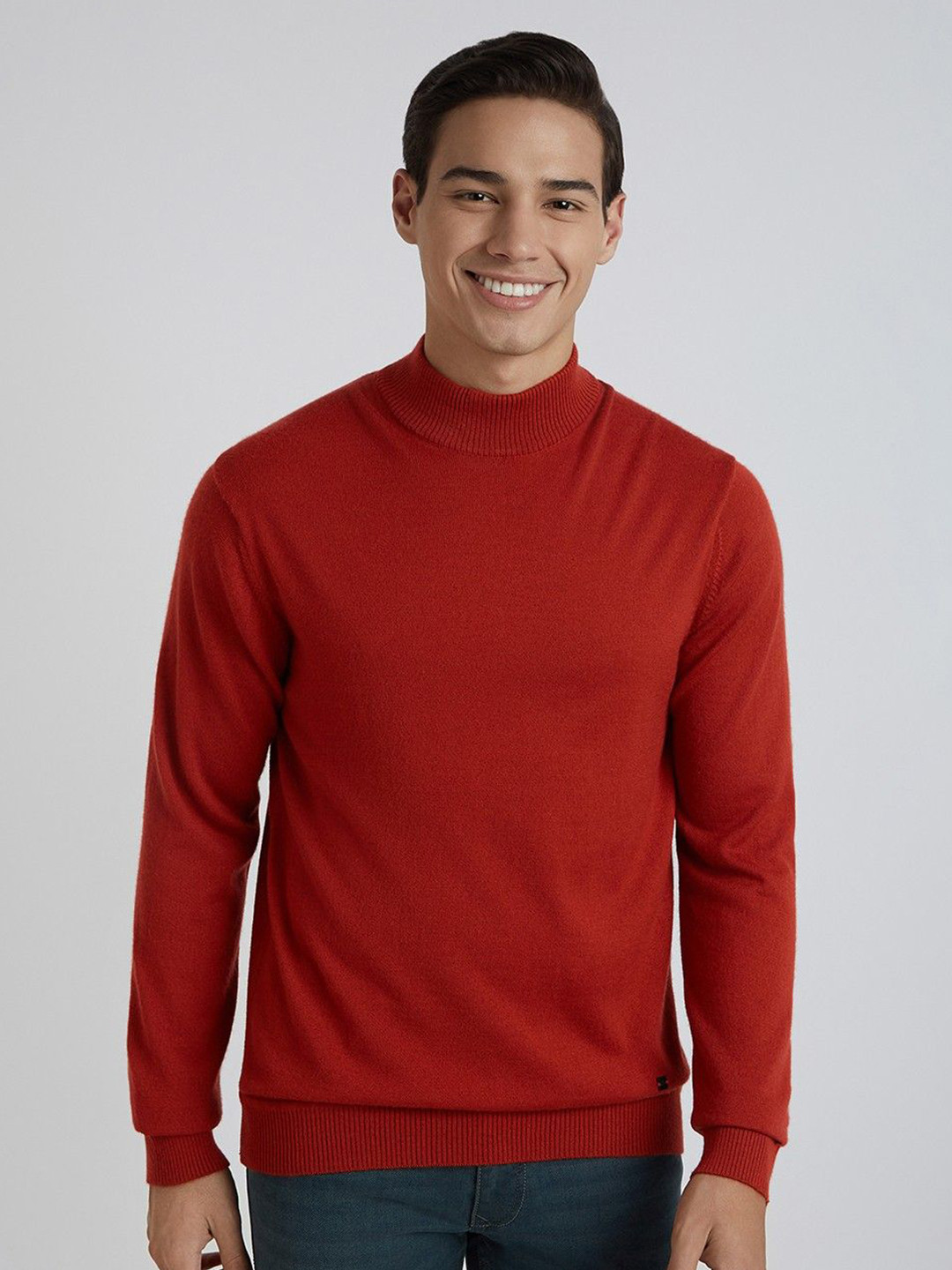 Raymond Men Contemporary Fit High Neck Woolllen Pullover