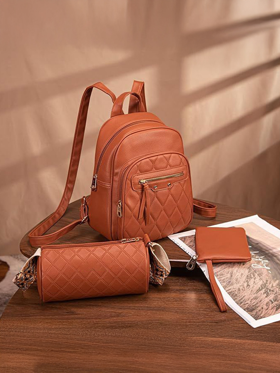 K.B.SALES Women Textured Water Resistant duraBase Backpack