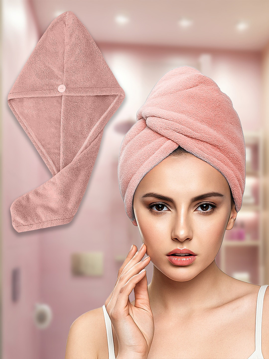 Sittella Women Pink 500 GSM Hair Towel