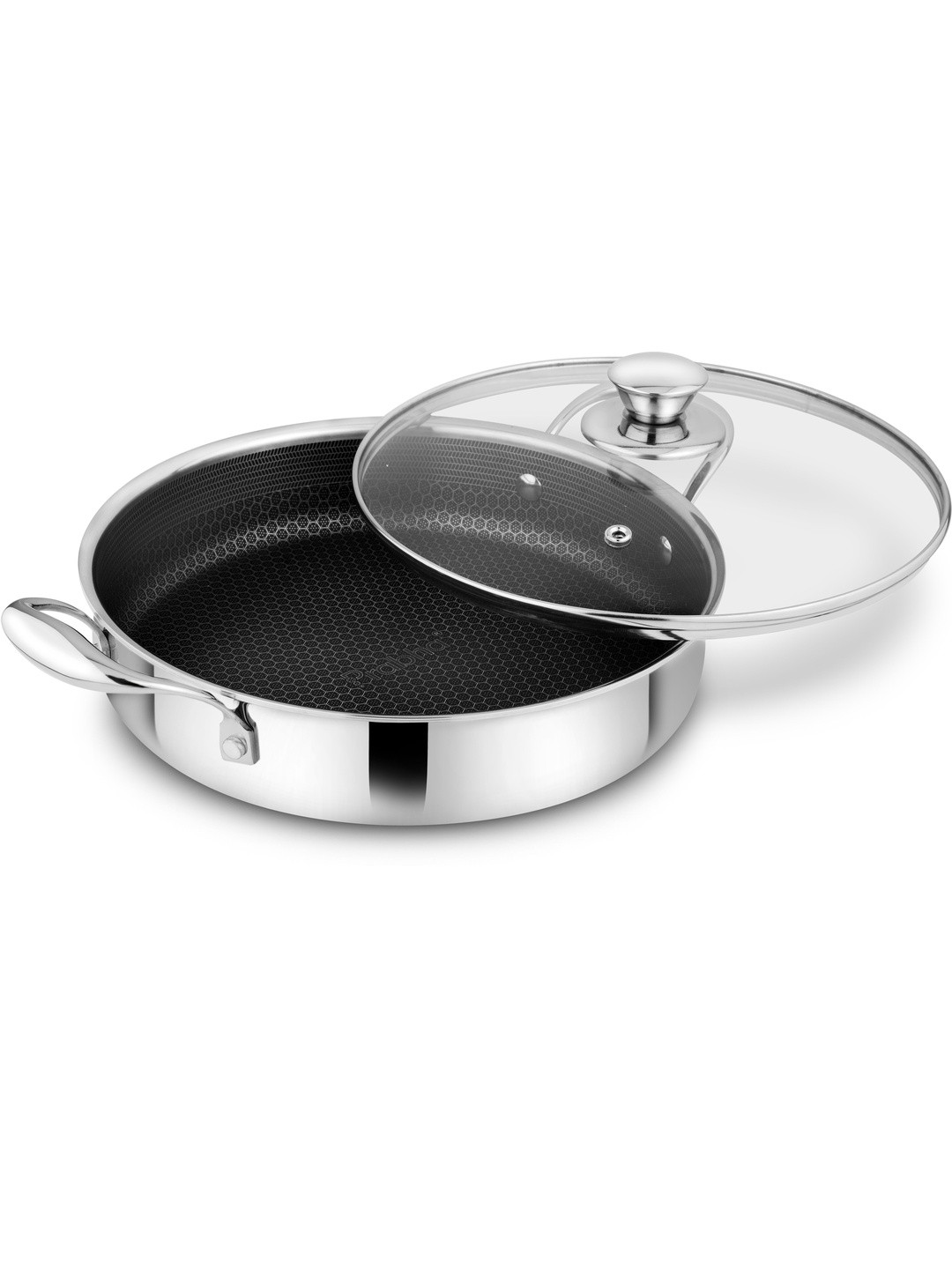 Prabha High Qulaity Silver Steel Saute Pan