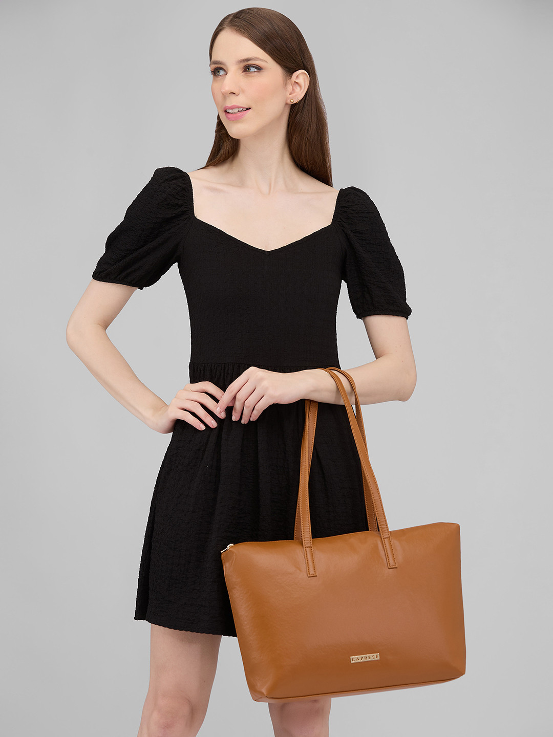 DressBerry X CAPRESE Jones Women Tan Large Tote Bag