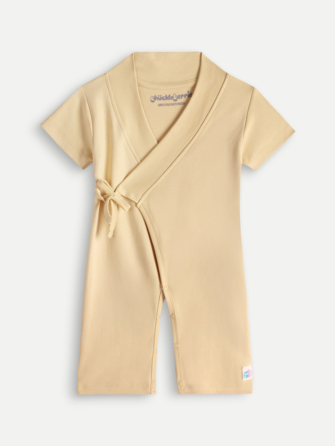 Chuckleberrie Infant Kids Wrap Front Tie-Up Cotton Muslin Rompers