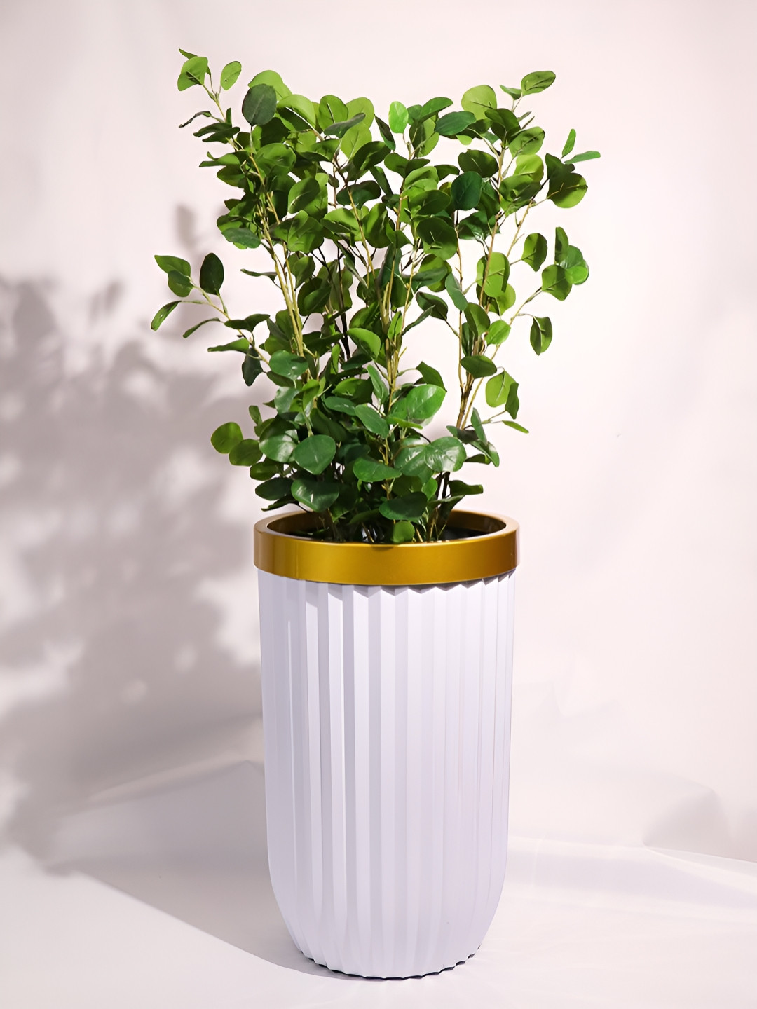Art Street White & Gold Toned Textured Planter