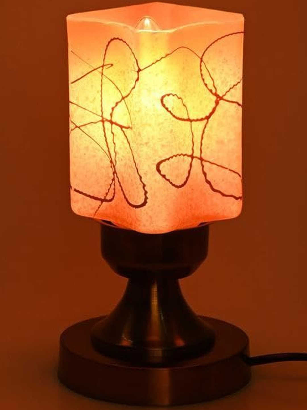 1ST TIME Pink Glass Cylinder Table Lamps With Adjustable Cord