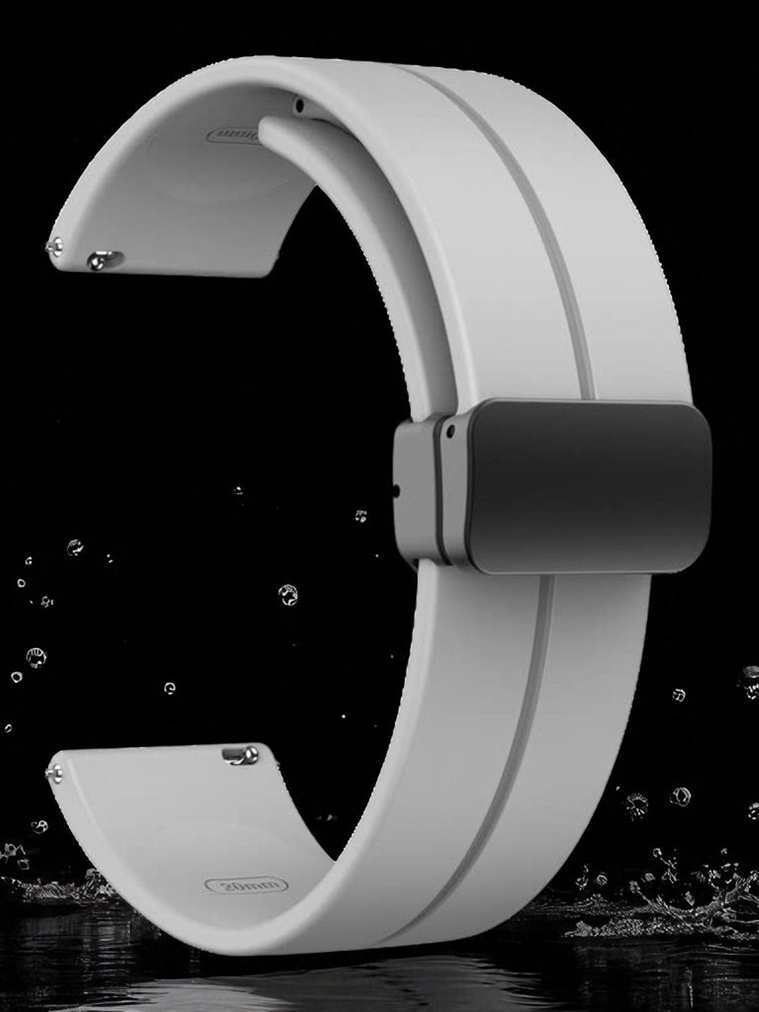 LORENZ Silicone Breathable Skin-Friendly Smartwatch Strap with Magnetic Lock