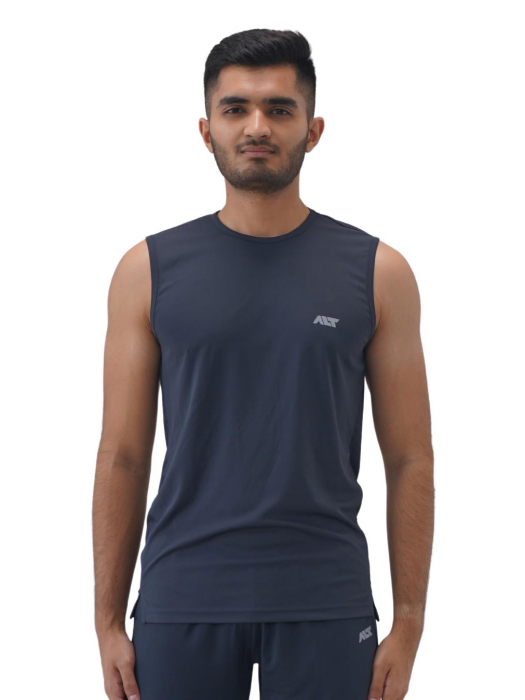 ALT THEALTCULTURE Brand Logo Printed Round Neck Dry Fit Gym Vest