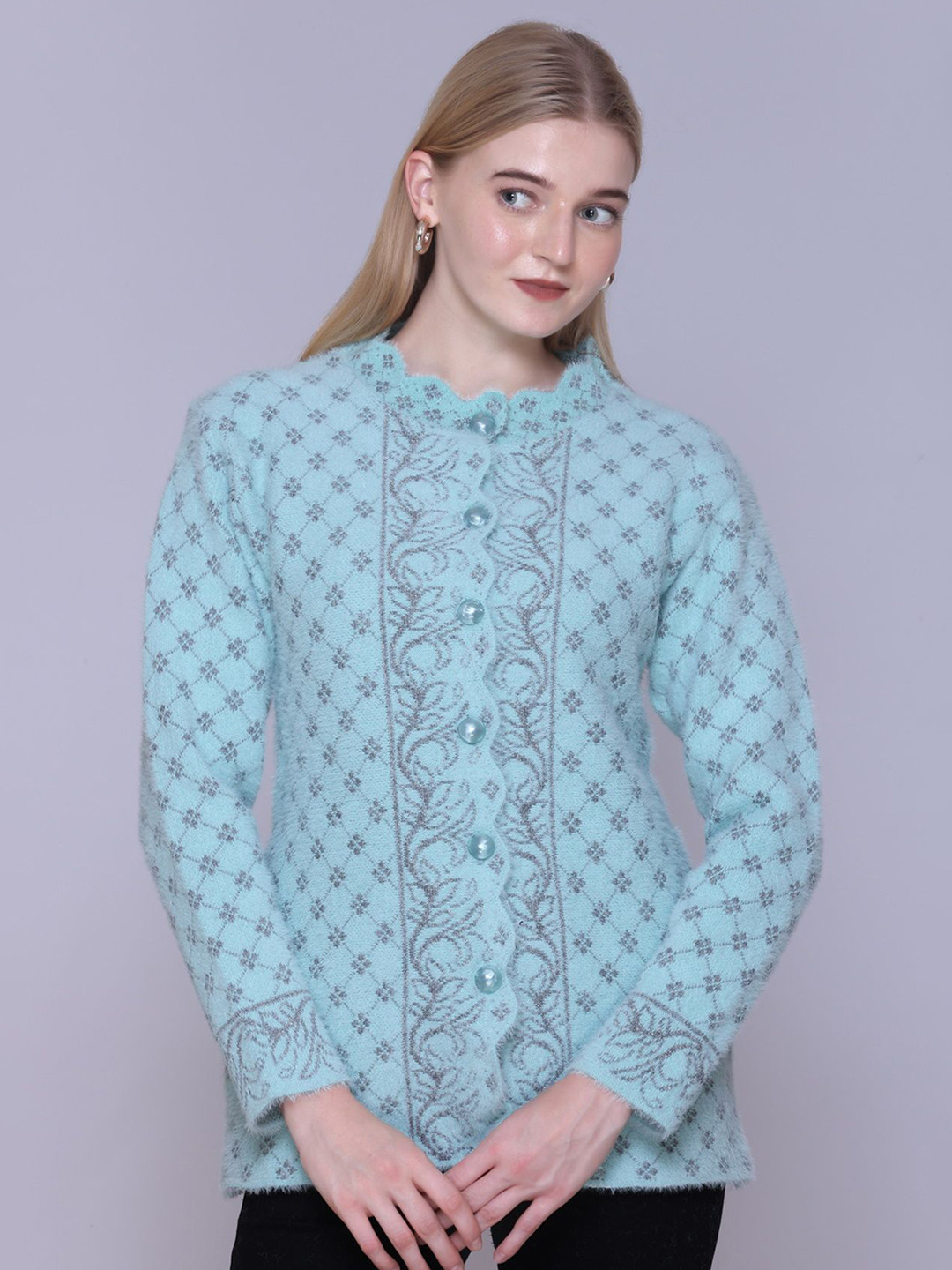 FASHSTORE Women Woollen Cardigan Sweater