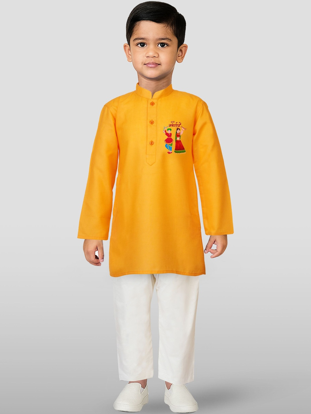 JBN Creation Boys Navratri Printed Straight Kurta With Pyjamas