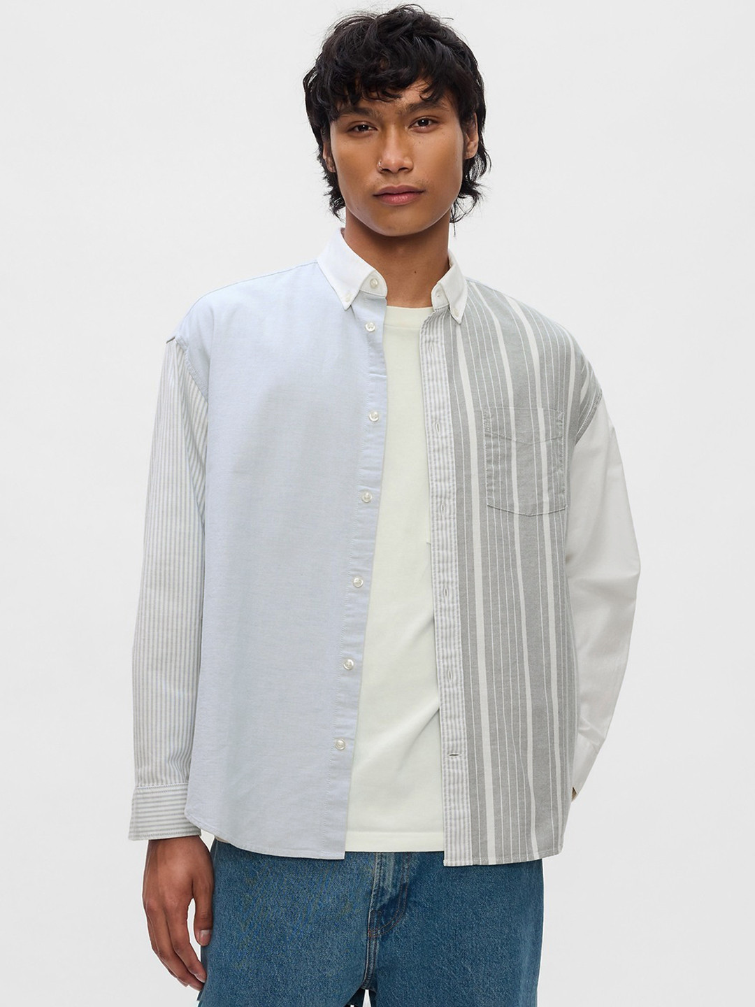 GAP Men Striped Oxford Casual Shirt