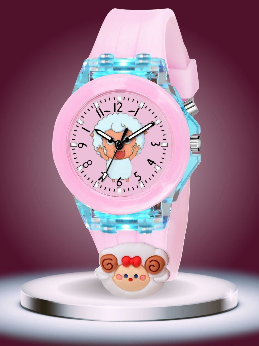 PAPIO Kids Printed Dial & Straps Analogue Watch KD-041 PINK SHEEP